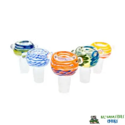 14mm Male Color Swirl Glass Bowl