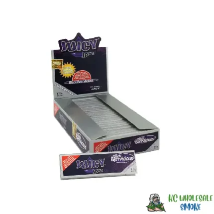 Superfine 1 1/4" Size Rolling Paper Black Berrylicious Flavor