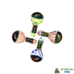 4" spotted 3 Ball wig wag front Glass Hand Pipe